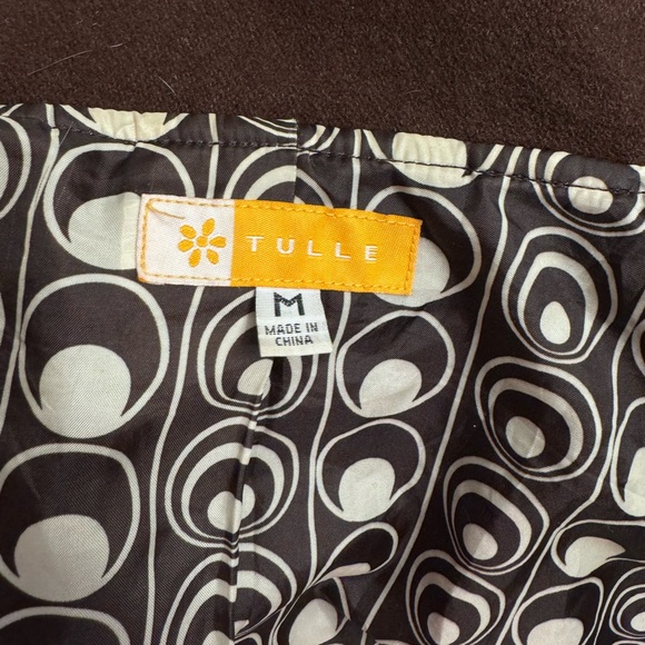 Tulle Anthropologie Wool Blend Peacoat Jacket • Women’s Medium • Chocolate Brown - Picture 3 of 7